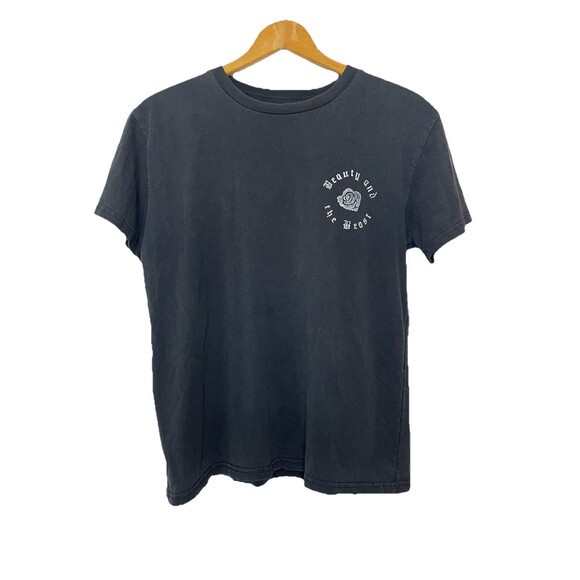 Disney Princess Women's Medium Black Graphic Beauty And The Beast Tee Tshirt - Picture 2 of 4